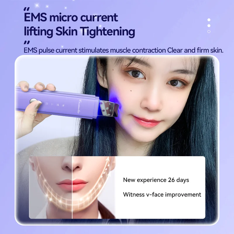 Pore Cleansing Scrubber Portable Skin Spatula Face Peeling Sonic Facial Ultrasonic Skin Scrubber Spatula Ultra Skin Scrubber