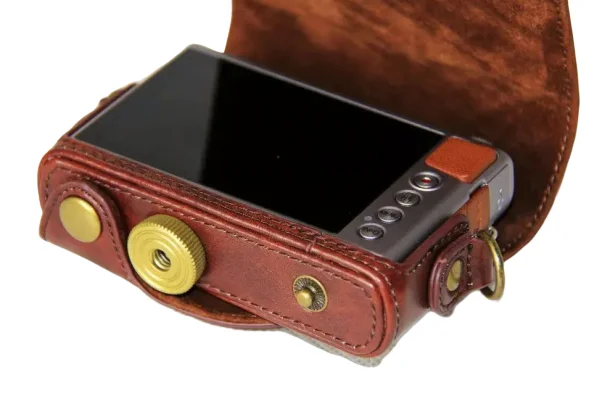 Camera Case PU Leather Cover with Shoulder Strap for Canon G9X