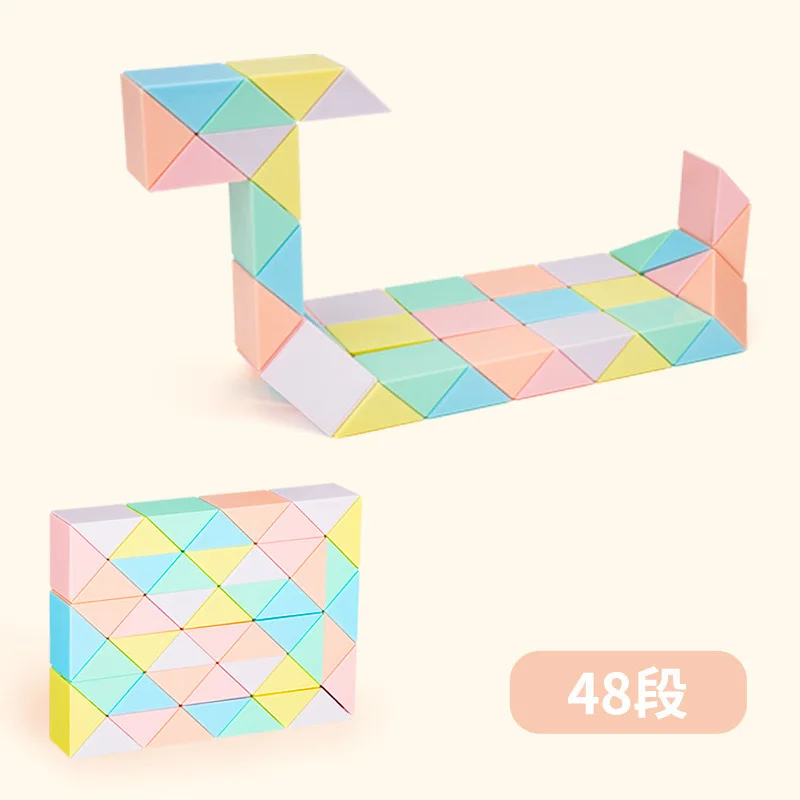 24 Large Blocks Magic Snake Puzzle Sensory Fidget Snake Cube Twist Puzzle for Kids Ages 4-8