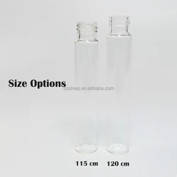 22*120mm clear glass tube wide mouth children resistant lid custom stickers packaging tube with labels