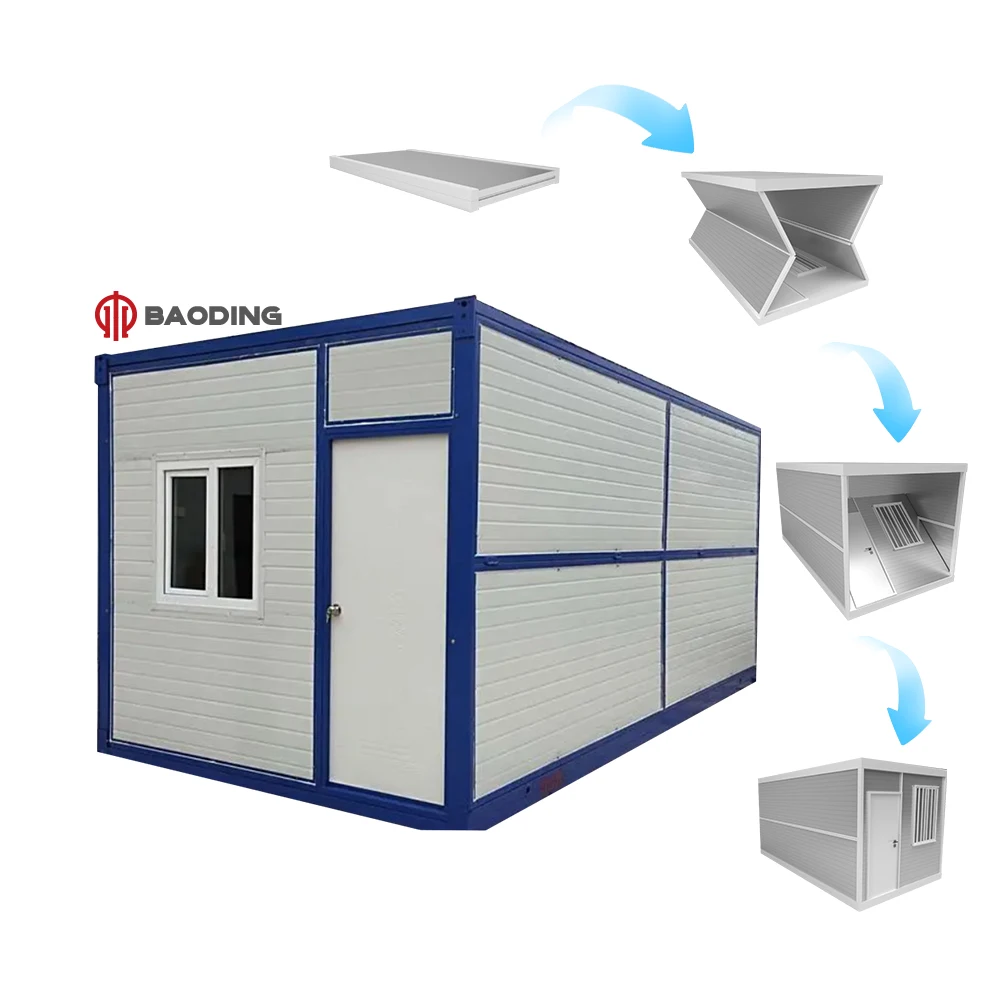 New Folding Container 15 Mins Quick Installation Cheap Prefab Construction Site Container Office Steel Container House