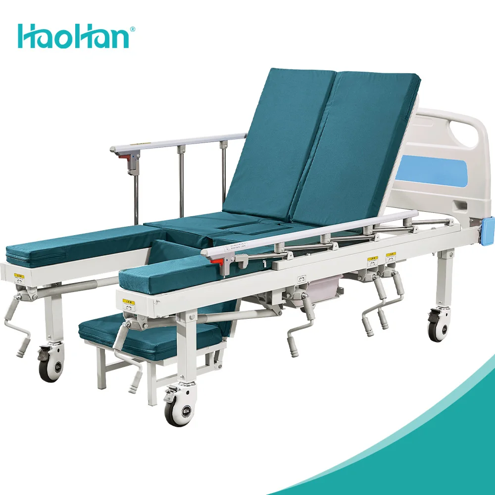 HaoHan OEM 043, медицинская Больничная койка, удобное медицинское больничное оборудование, пять функций, домашняя кровать для престарелых с туалетом