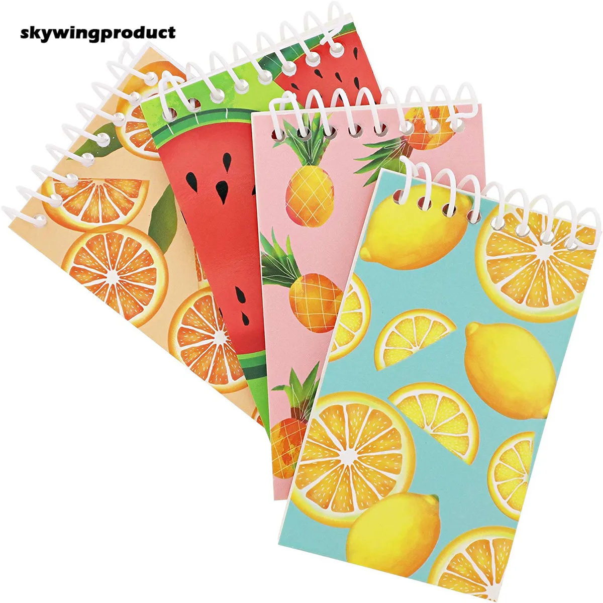 skywing productChina best price 4 Fruits Designs 3 x 5 Inches 24 Pack Top Spiral Notepad For Note Taking and Kids Party Favors