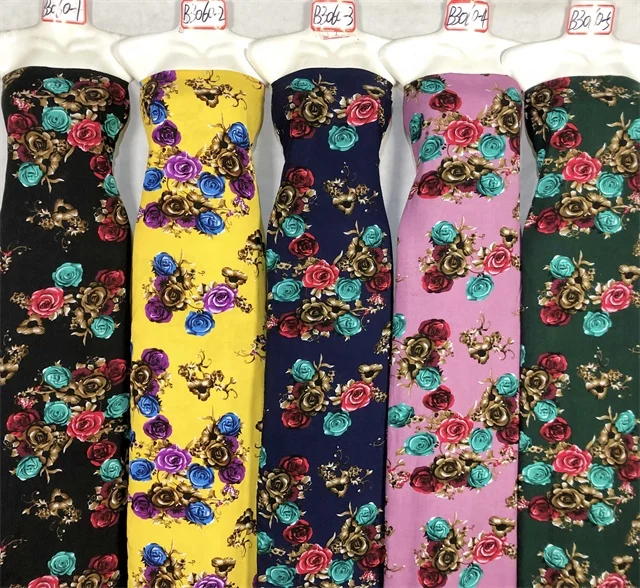 Wholesale Custom 100% Printed Viscose Rayon Fabric,Woven Technics Bright Color Digital Printed Rayon