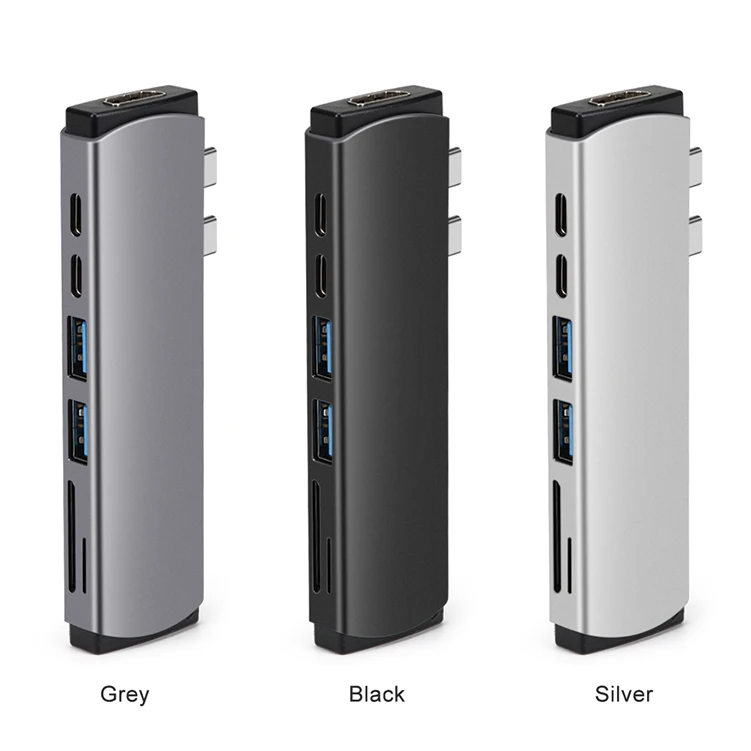 custom smart 4k port designs universal dock station 3 monitor usb-c type-c hub typc c usb 3.1 to 7 port 7 in 1 usb hub type c