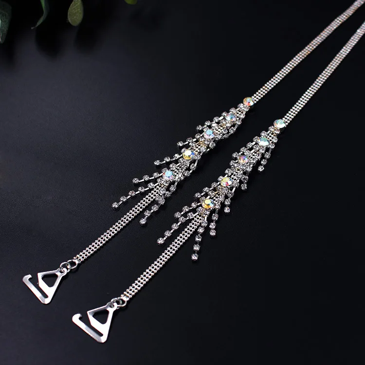 Wholesale Fashion Removable Fancy Rhinestone TasselBra Straps Decorative Rhinestones Metal Bra Straps Connector