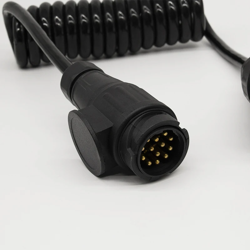 Heavy duty 13pin plug to 13pin plug trailer connector cable spring TPU travel trailer power cable 1.5m/3m/5m