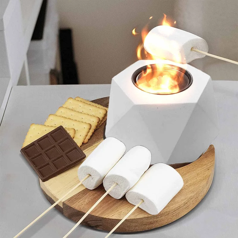 Small Maker Smokeless Clean Long Burning Mini Tabletop Fire Pit Alcohol Fireplace Bowl Home Decor Concrete Table Firepit (1600740638838)