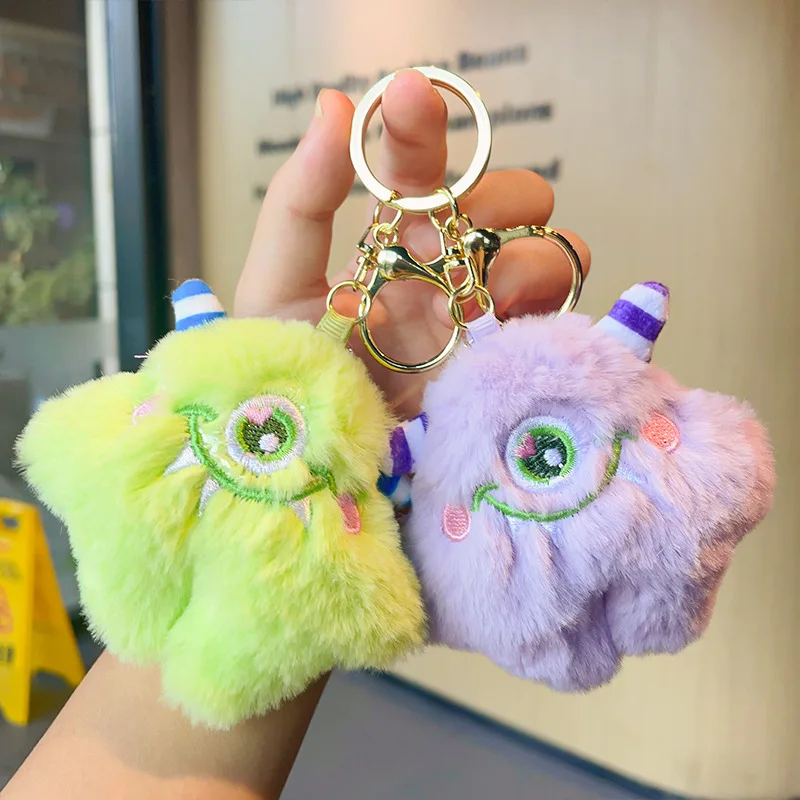 Kawaii Cute Big Eyes Doll Monster Girl Plush Toy Doll Pendant Car Bag Pendant Key Chain Wholesale