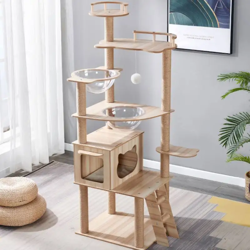 New Style Cat Tree Tower Furniture Condo With Scratching Post For Indoor Cats Kittens Activity Tower Kitty Pet Play House