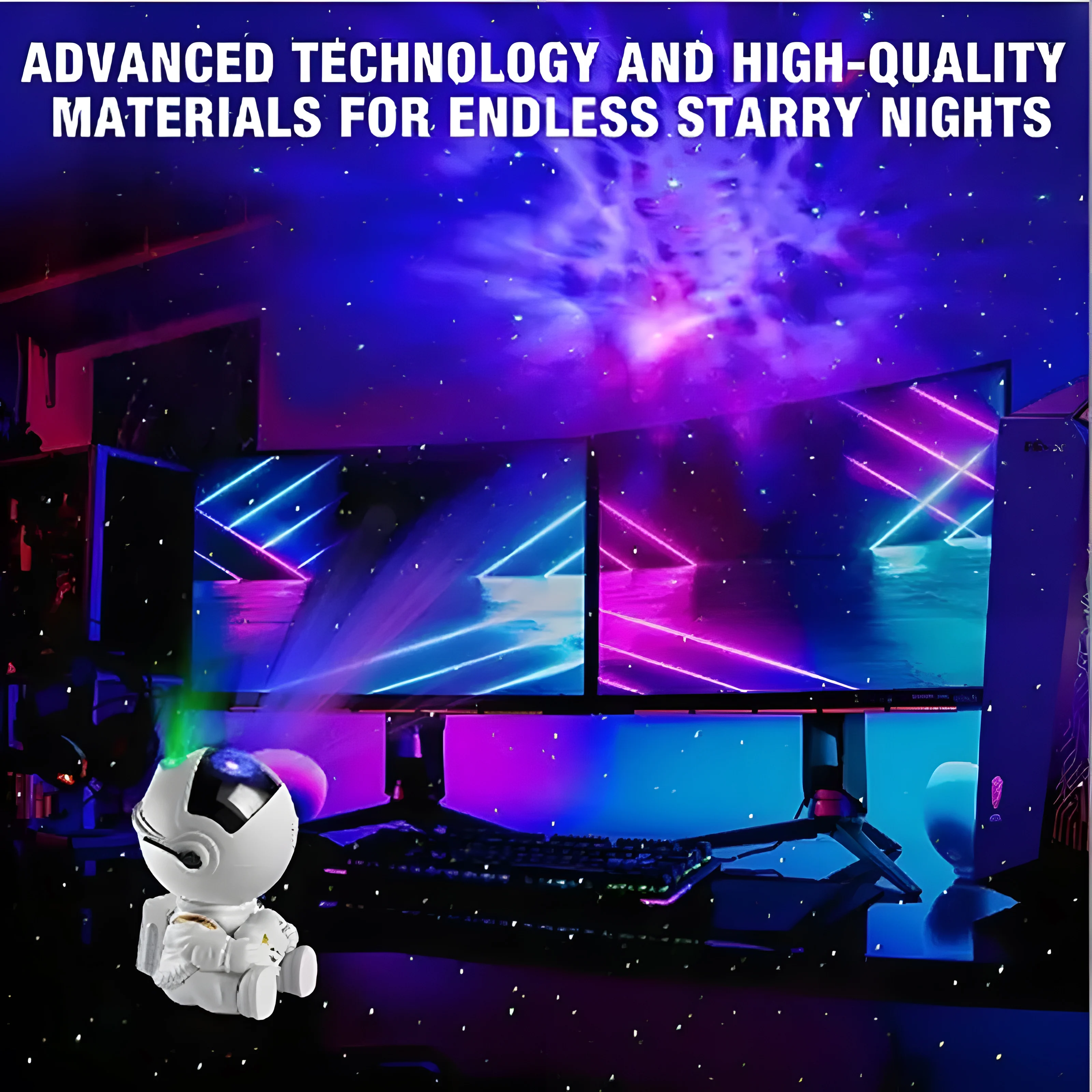 Rotatable LED Night Light Nebula Projector Multicolored Astronaut Space Features Bedroom Ocean Wave Star 60 Projector Room Use