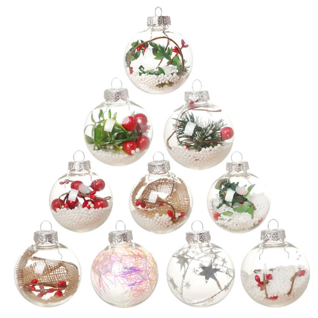 Christmas Tree Decoration DIY lastic Transparency Clear Ball flower creative packaging decoration ball