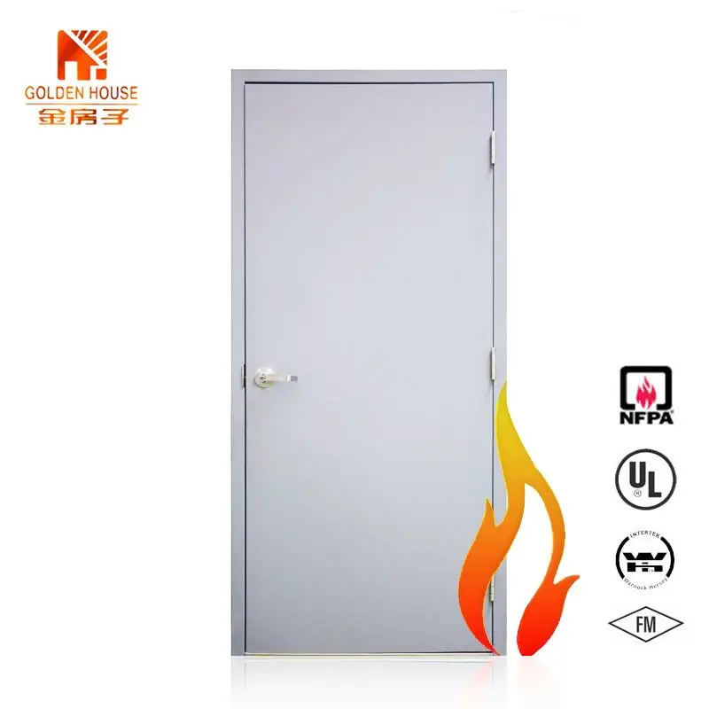 Usa Standard FM Approve Commerical Hollow Core Steel Fire Proof Single Leaf Hotel Entrance Escape Door