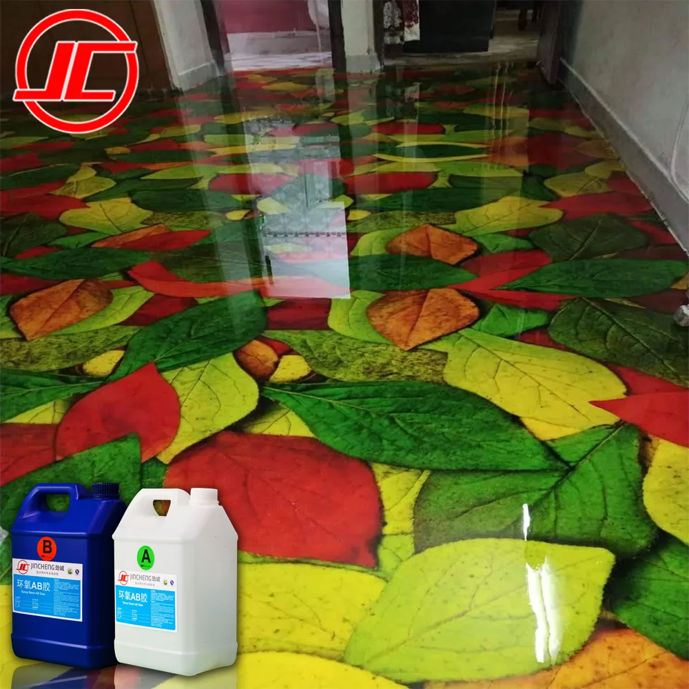 No-slip Crystal Double Components AB Epoxy 3D PVC Sticker Resin For Floor,Wall Decoration