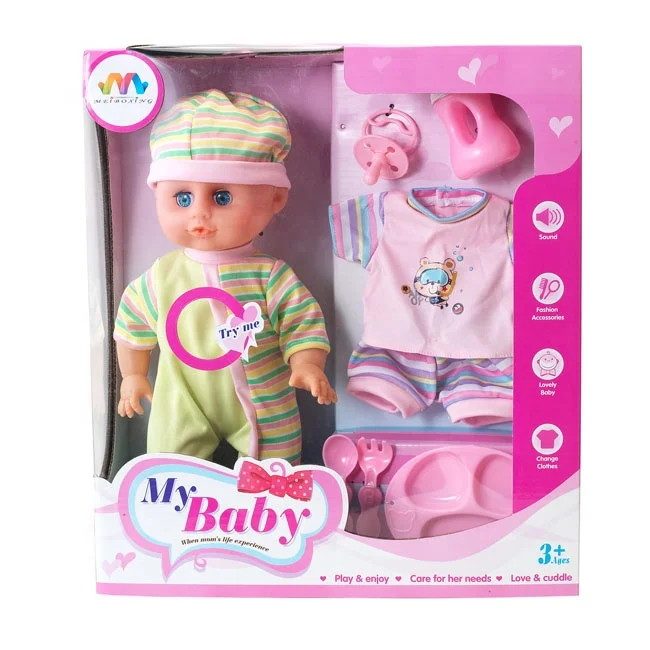 Hot sales lifelike 16 inch baby boy doll baby doll for girl