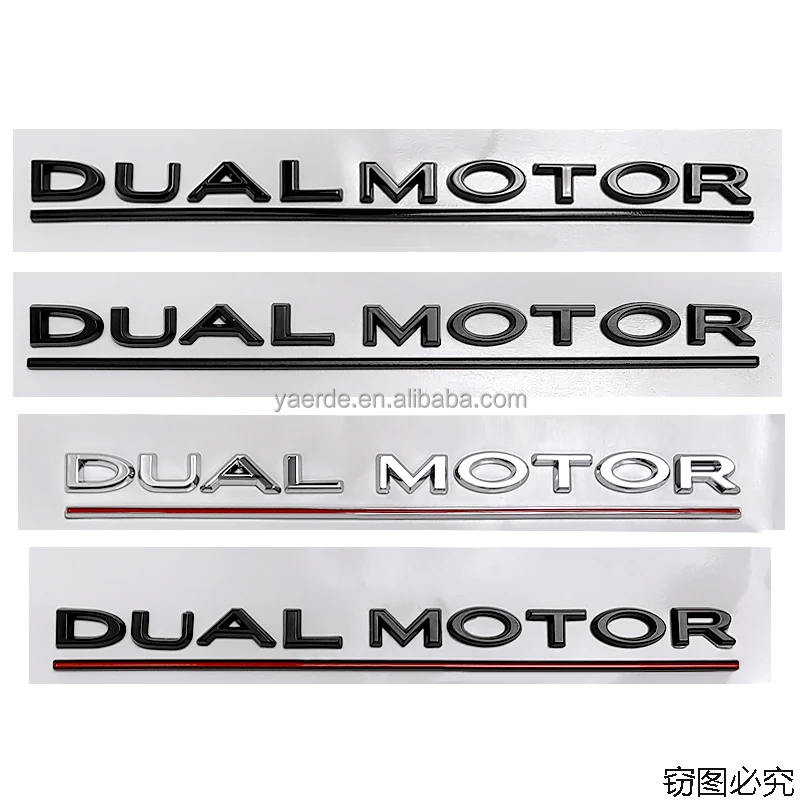 Значок на эмблему Tesla Model 3 y x s, двухмоторная наклейка из АБС-пластика 3D для автомобильного заднего багажника, английский язык