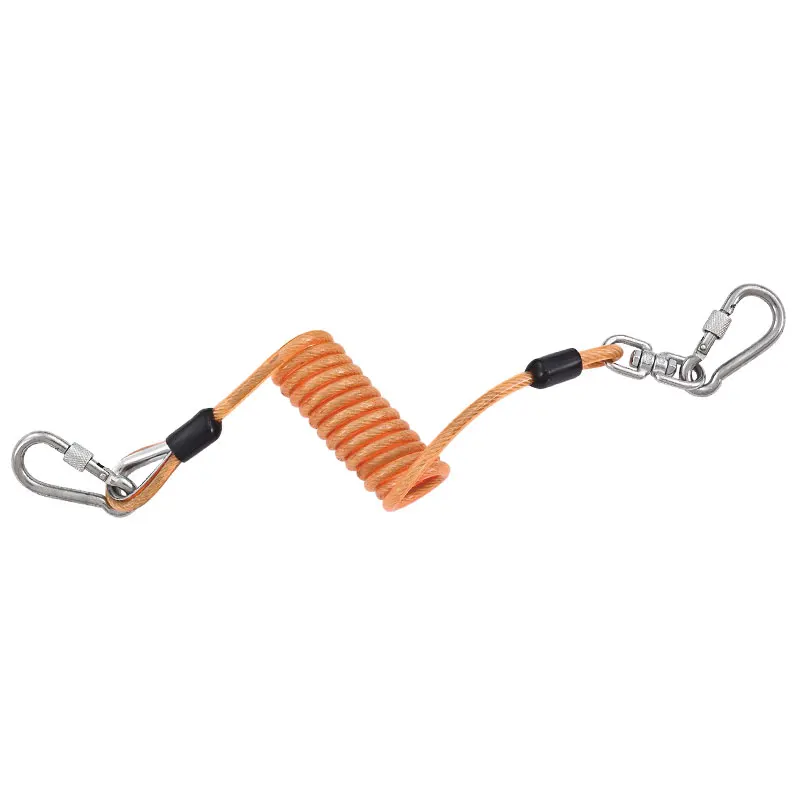 
Flexible Stainless Steel Wirerope+Pu Coiled Tool Lanyard 