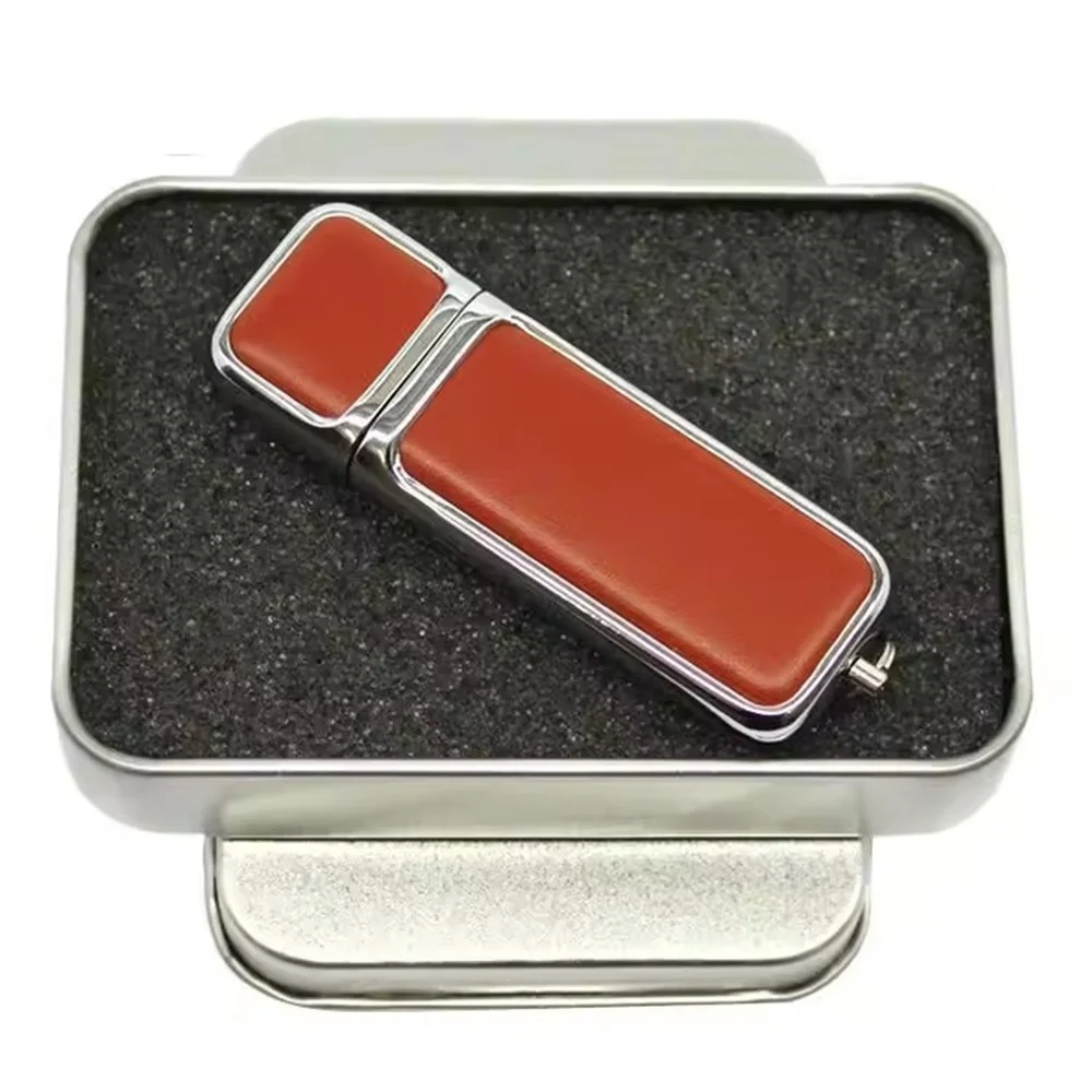 High Quality 4G/8G/16G/32G 64GB 128GB 256GB USB Flash Drive 2.0 PU Leather Embossed Logo New Product