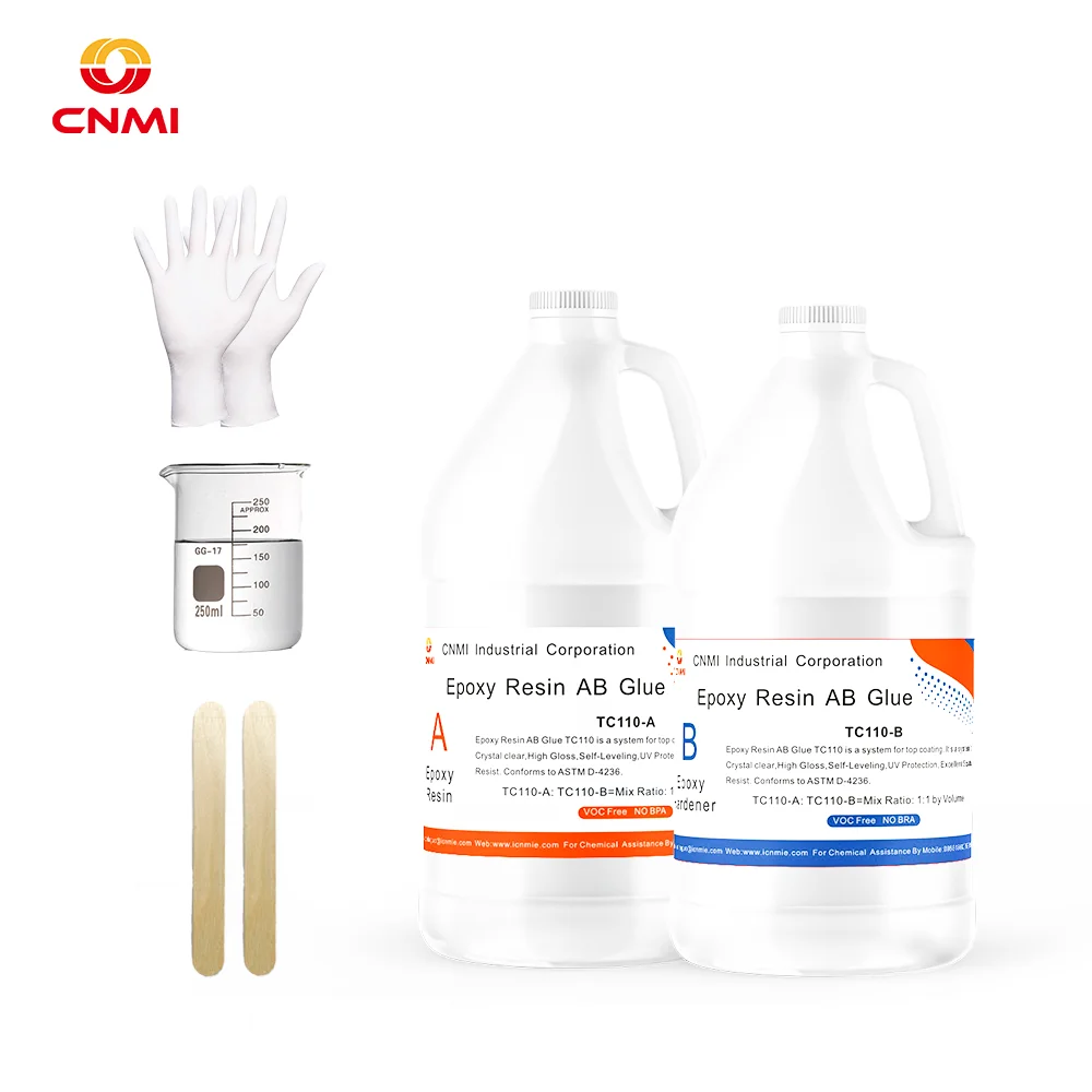 CNMI Woodworking Epoxy Resin AB Glue TC110 1:1 Two Component Resin and Hardener Crystal Clear Resin Epoxy for Art Craft