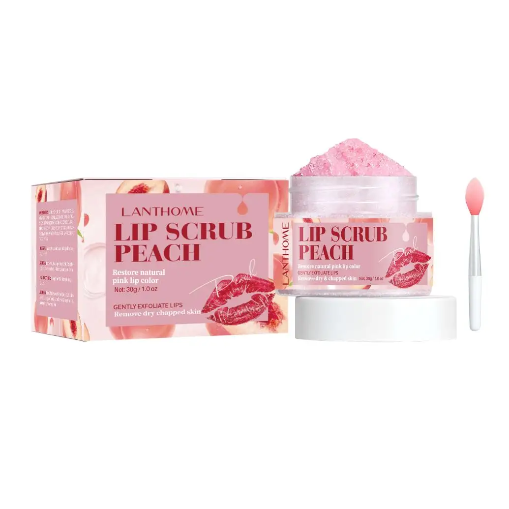 Private Label Exfoliating Moisturizing Charming Long-Lasting Fast Results Lip Care Peach Lip Scrub For Dry Chapped Skin