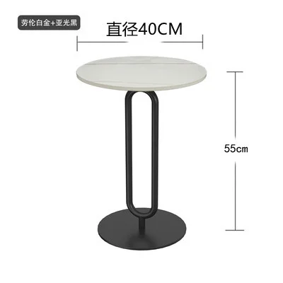 Modern Fashion Iron Rock Plate Coffee Table Nordic Style Corner Decorative Table