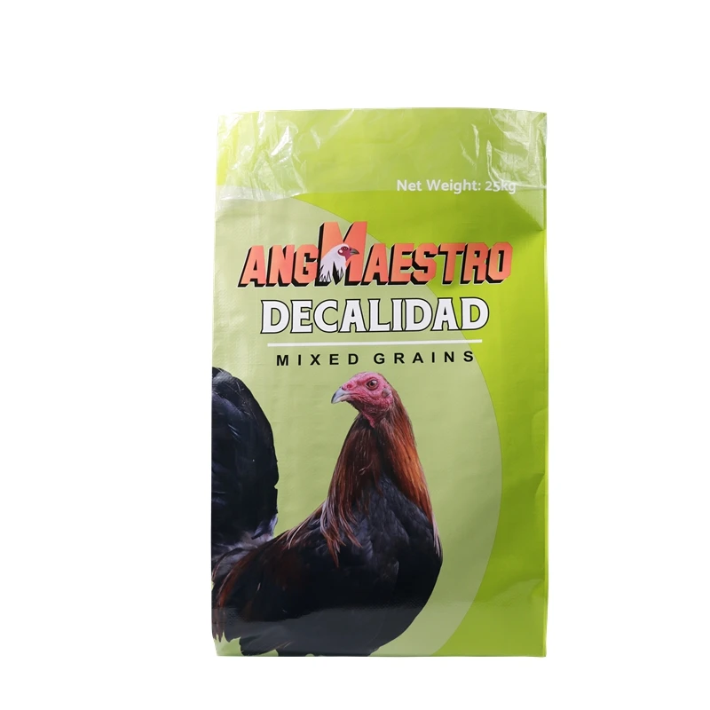 Custom Animal Feed Bag 25kg Wholesale Pe Plastic Fertilizer Packaging High Protein Chicken Feed packaging Bag