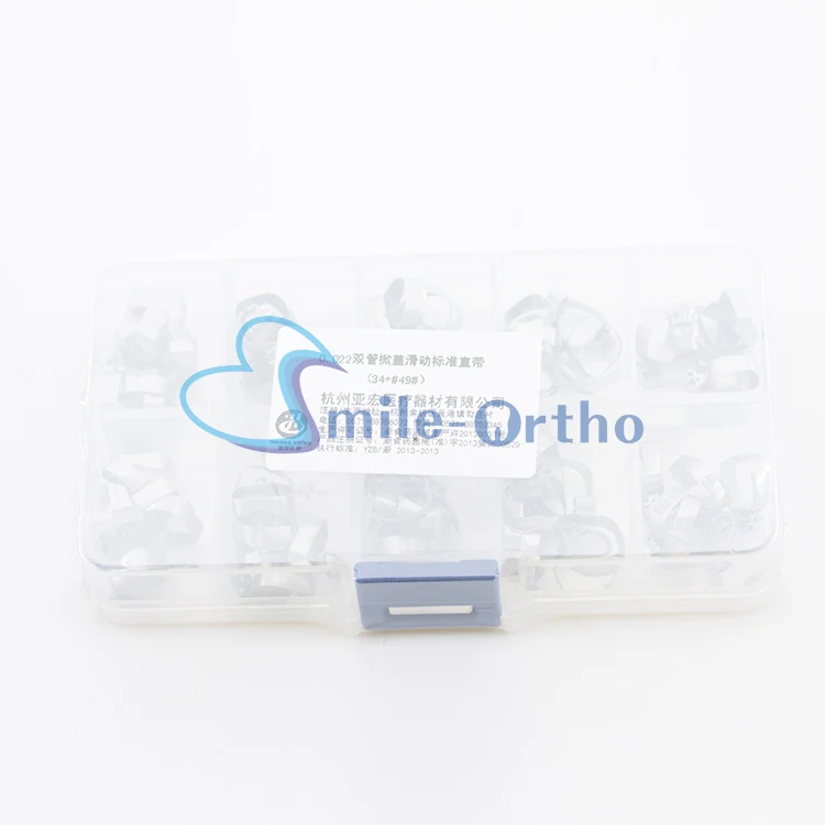 Dental orthodontic 1st molar sandblasted band pre-welded single roth buccal tube