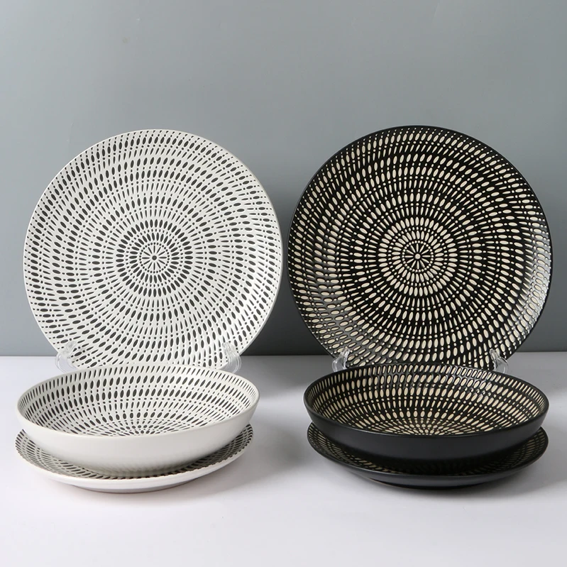 Оптовая продажа, фарфоровая тарелка с принтом, цветные керамические тарелки и тарелки с логотипом на заказ