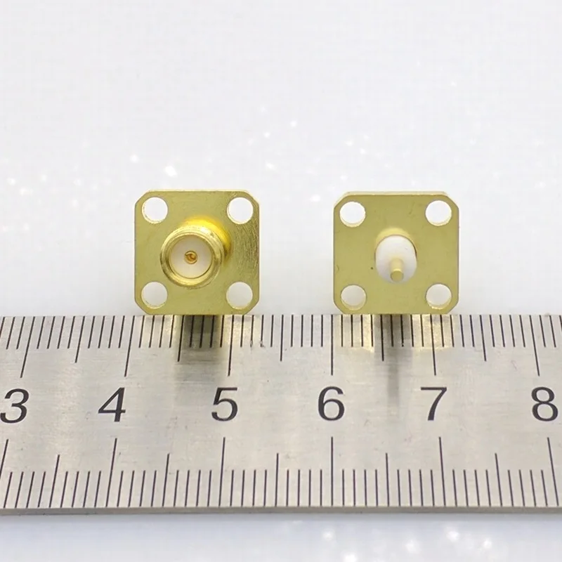 SMA connector RF SMA Female Chassis Panel Mount solder flange 4-hole 12.7x12.7mm