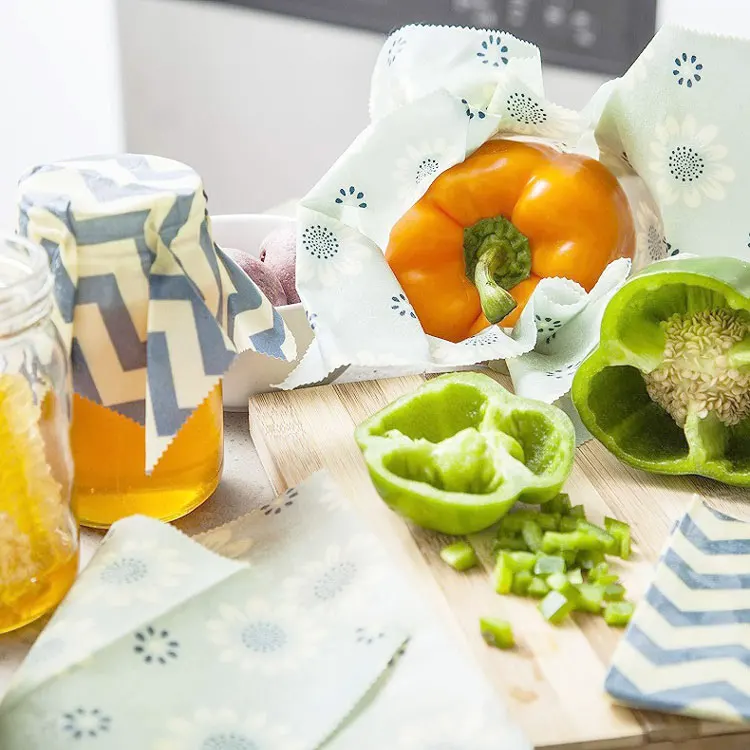 Natural eco friendly reusable Kitchen Custom Storage Beeswax Food Wraps