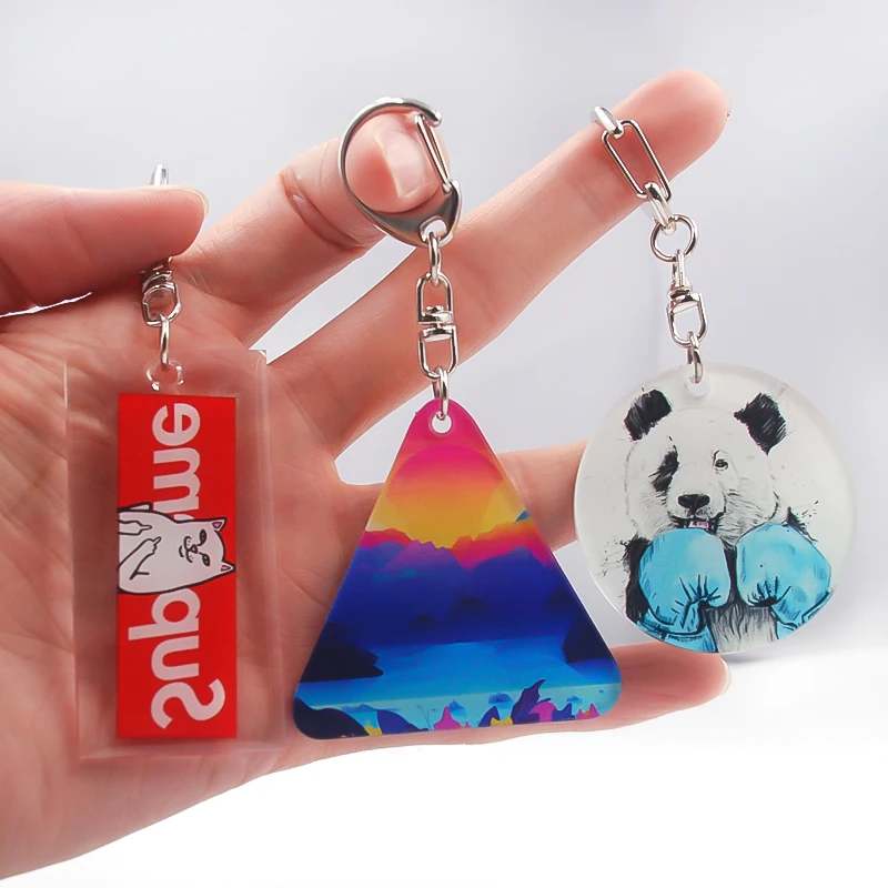 
Customized logo key chain charms flower anime photo round glitter rectangle cute hotel motel clear blank custom acrylic keychain 