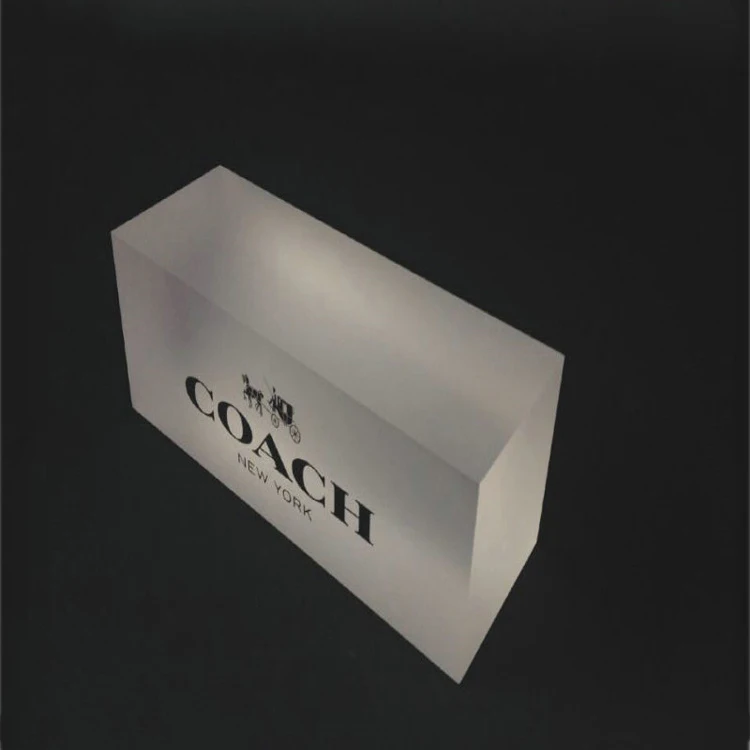Manufacturer Hot Sale Custom Clear Solid Frosted acrylic glass block with Print Engraved Logo