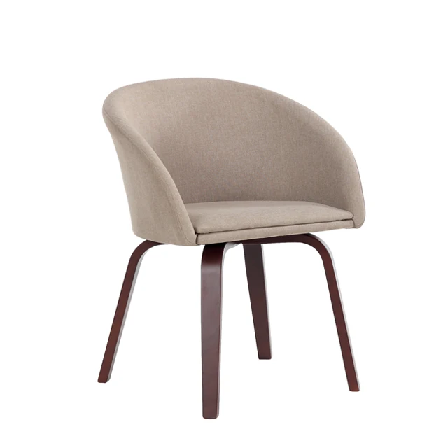 Anji high quality furniture restaurant chair bentwood legs armed kitchen modern velvet fabric fine linen  dining chair