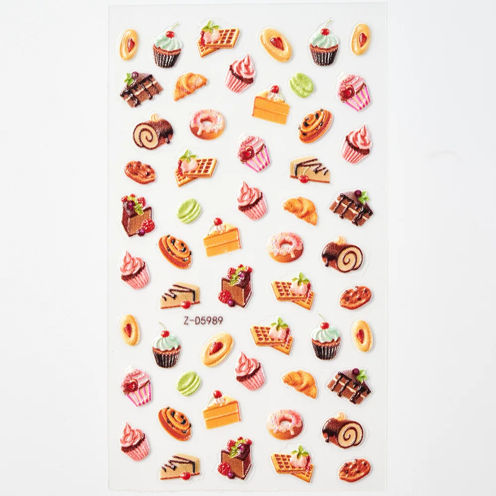 Hot-Selling 5d Nail Adhesive Stickers Diy Pink Cherry Maiden Cute Wind Nail Decal Art Stickers