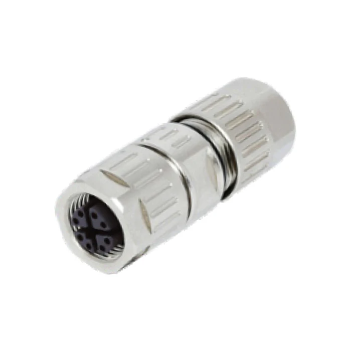Signal Customized M12 Circular connectors Female assembly connector  26AWG crimp metal M12 connector