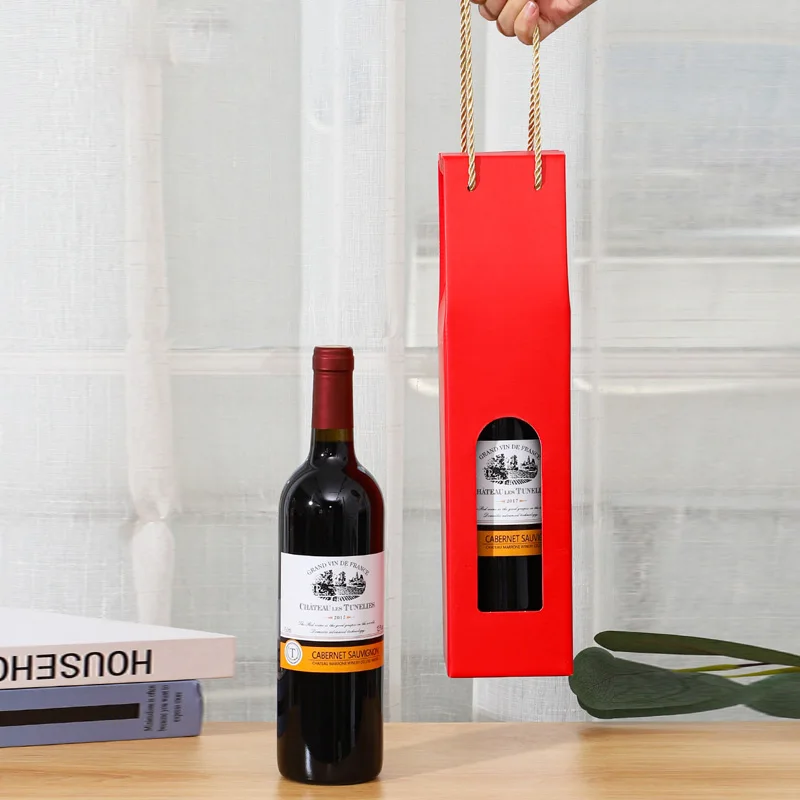 custom luxury vodka tequila cardboard folding red wine box packaging corrugated double/single wine gift box with window