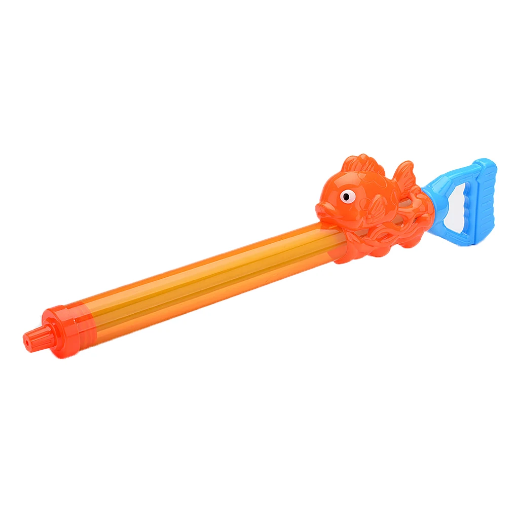 Wholesale kid outdoor toy 53cm 40cm transparent water pump gun cute small fish summer beach pool water game water toy for kids