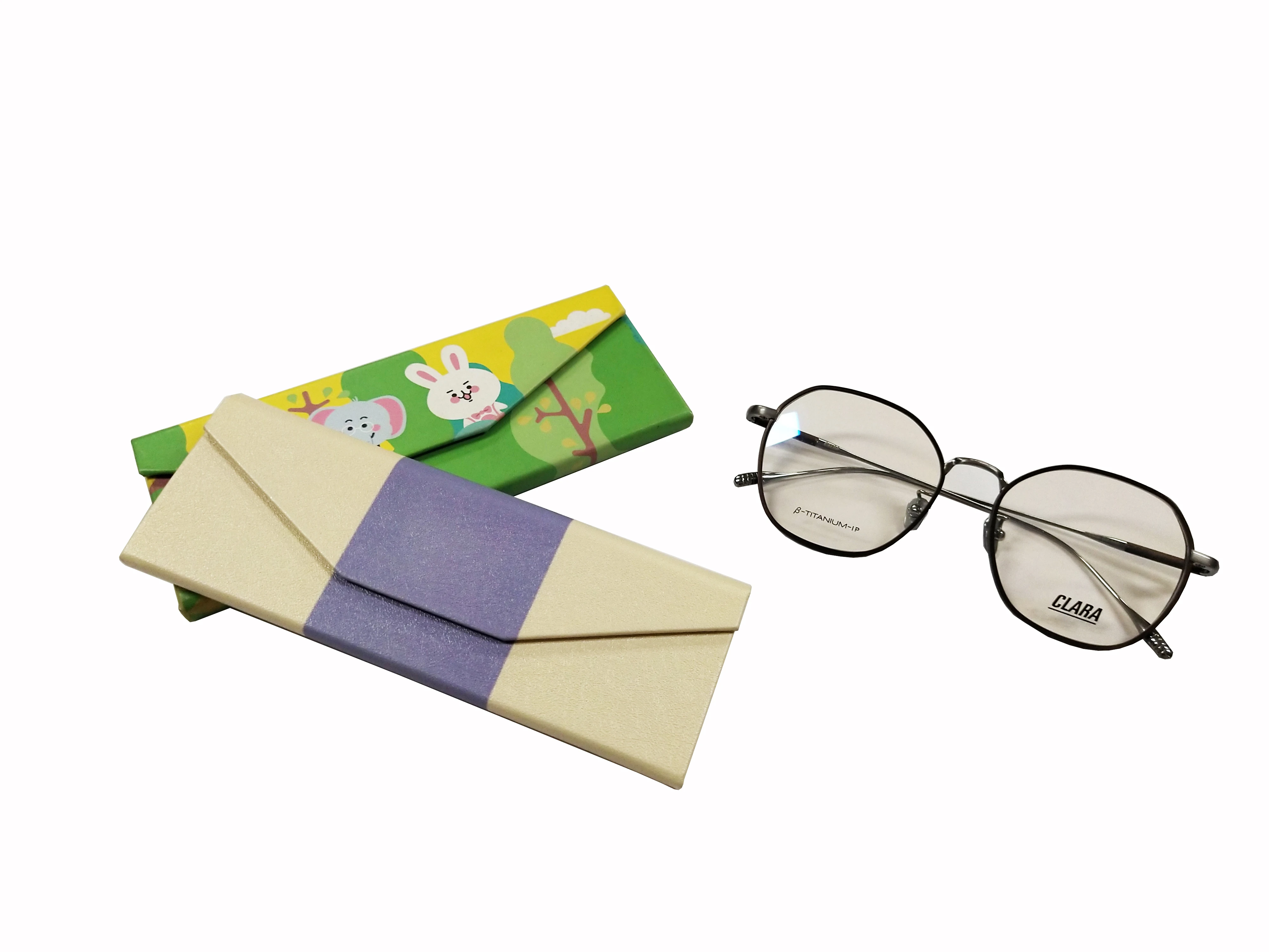 Handmade Fashion Custom Logo Foldable PU glasses box sunglasses case