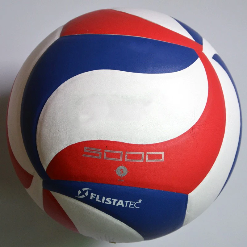 Textured leather PU Indoor blue and red color Size 5 Match 5000 laminated indoor volleyball ball for match