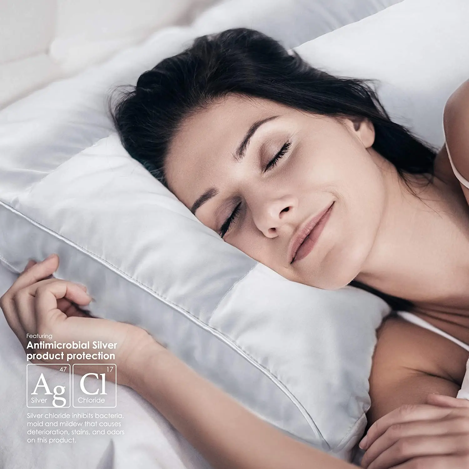 Cooling Down Pillow Chambered Down & Feather Construction Queen Size Pillow