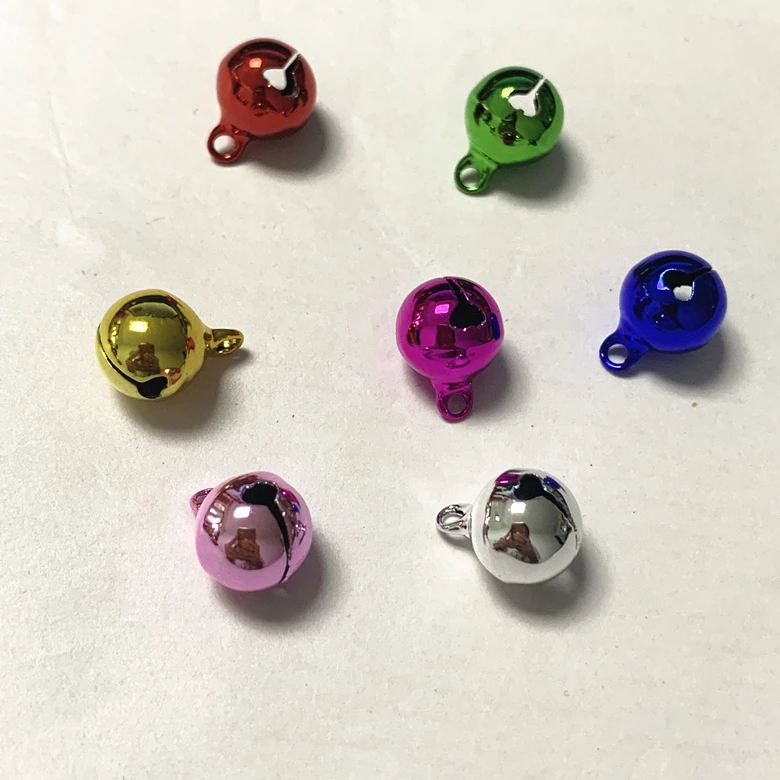 Christmas Bell High Quality Copper Bells Candy Colored 10mm Vacuum Plating Jingle Bell For Christmas Decoration