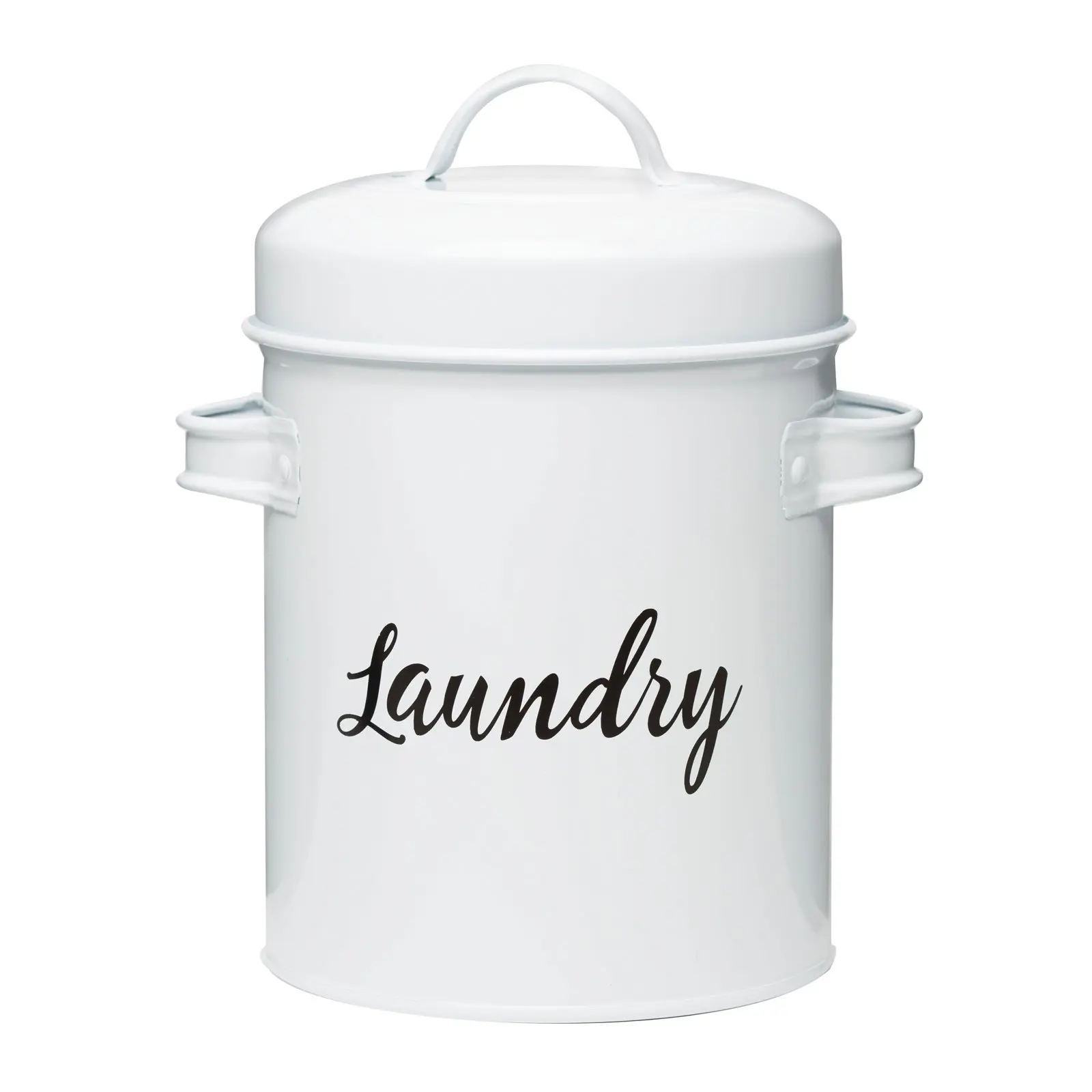 Farmhouse Decor Metal Canister Laundry Detergent Storage Tin With Handles