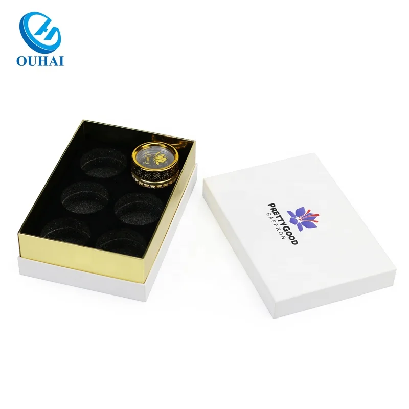 Wholesale Custom Luxury Saffron Packaging Box High End Cardboard Gift Box with Lid