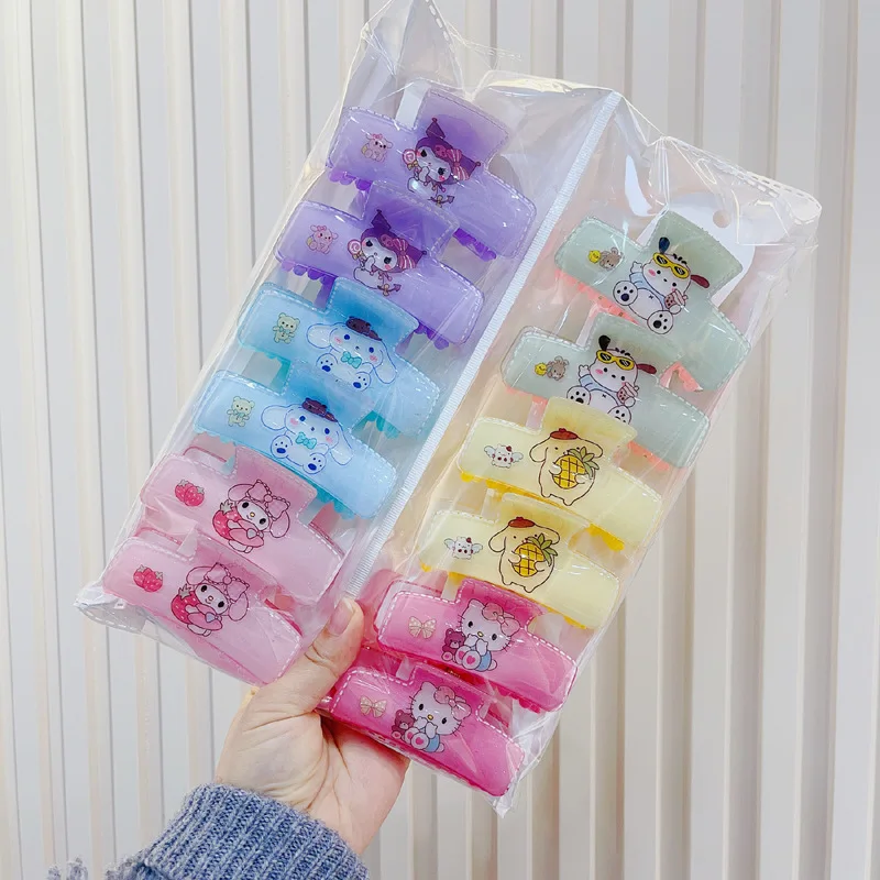 Wholesale cartoon Jaw Hair Clip Spring Assembly Machine Kuromi Acrylic Matte Hair Claw Clip Shark Hair Jaw Clip