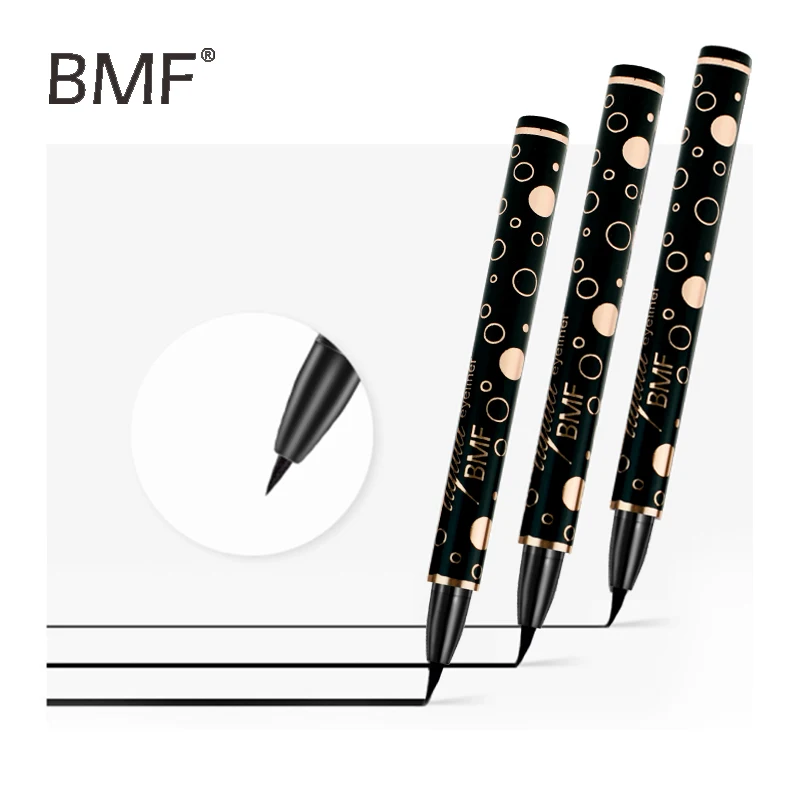 Customized Adhesive Quick drying waterproof Private Label  Black and golden tube Eyeliner for Eyes Makeup