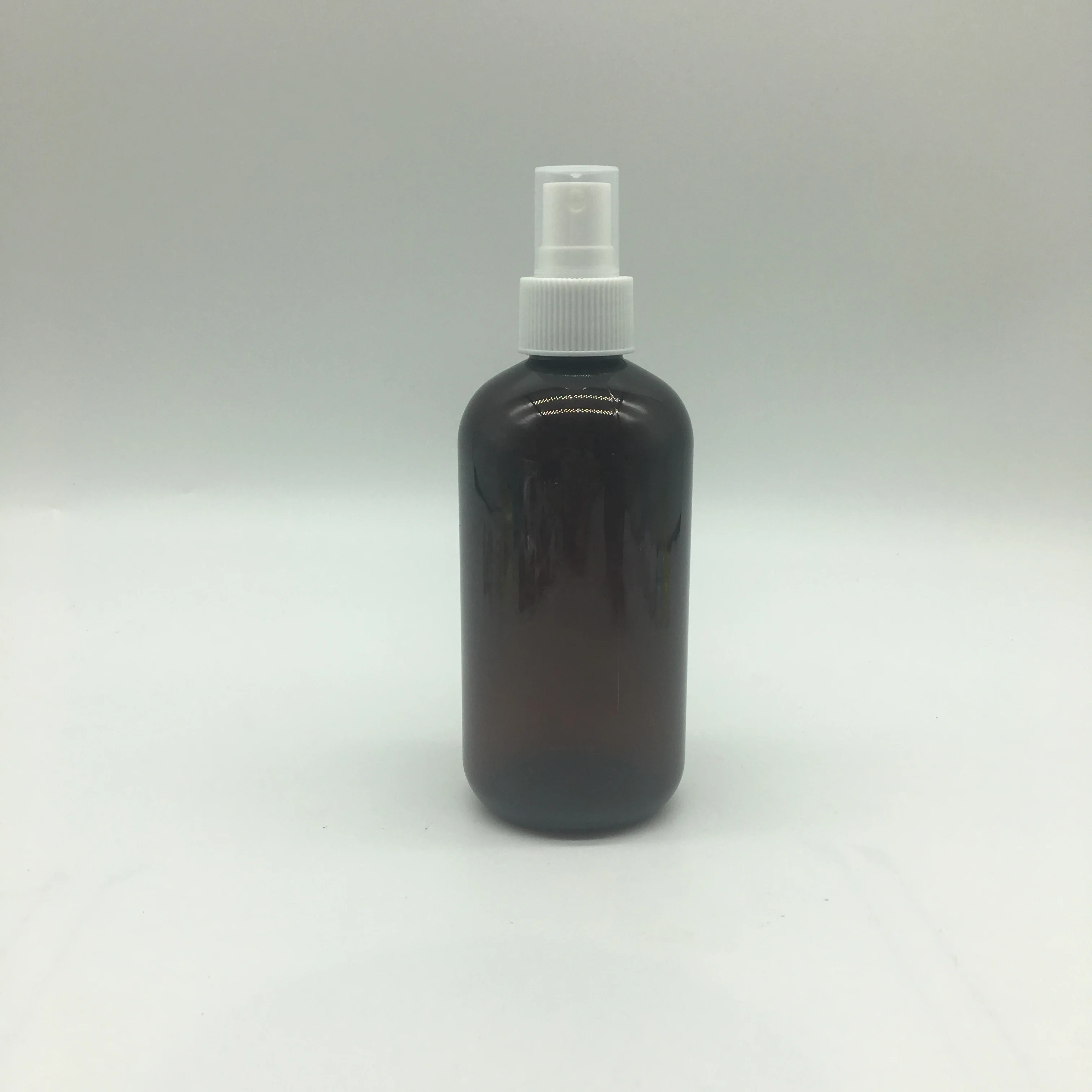 Custom high quality white pet round trigger boston 250ml spray bottle