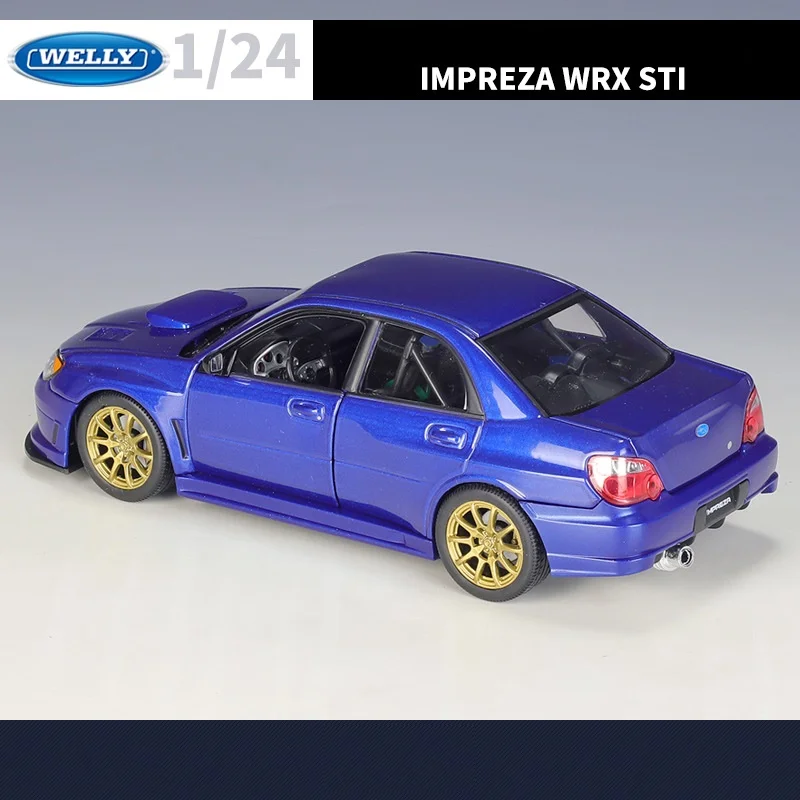 WELLY 1:24 IMPREZA WRX STI Sports Car Diecast Alloy Car Model High Simulation Model Collection Toys Gifts For Kids
