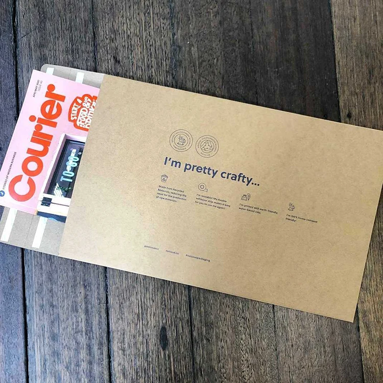 Recyclable custom logo protected side gusset bubble self achieve packaging cardboard envelope kraft paper mailer mailing bag