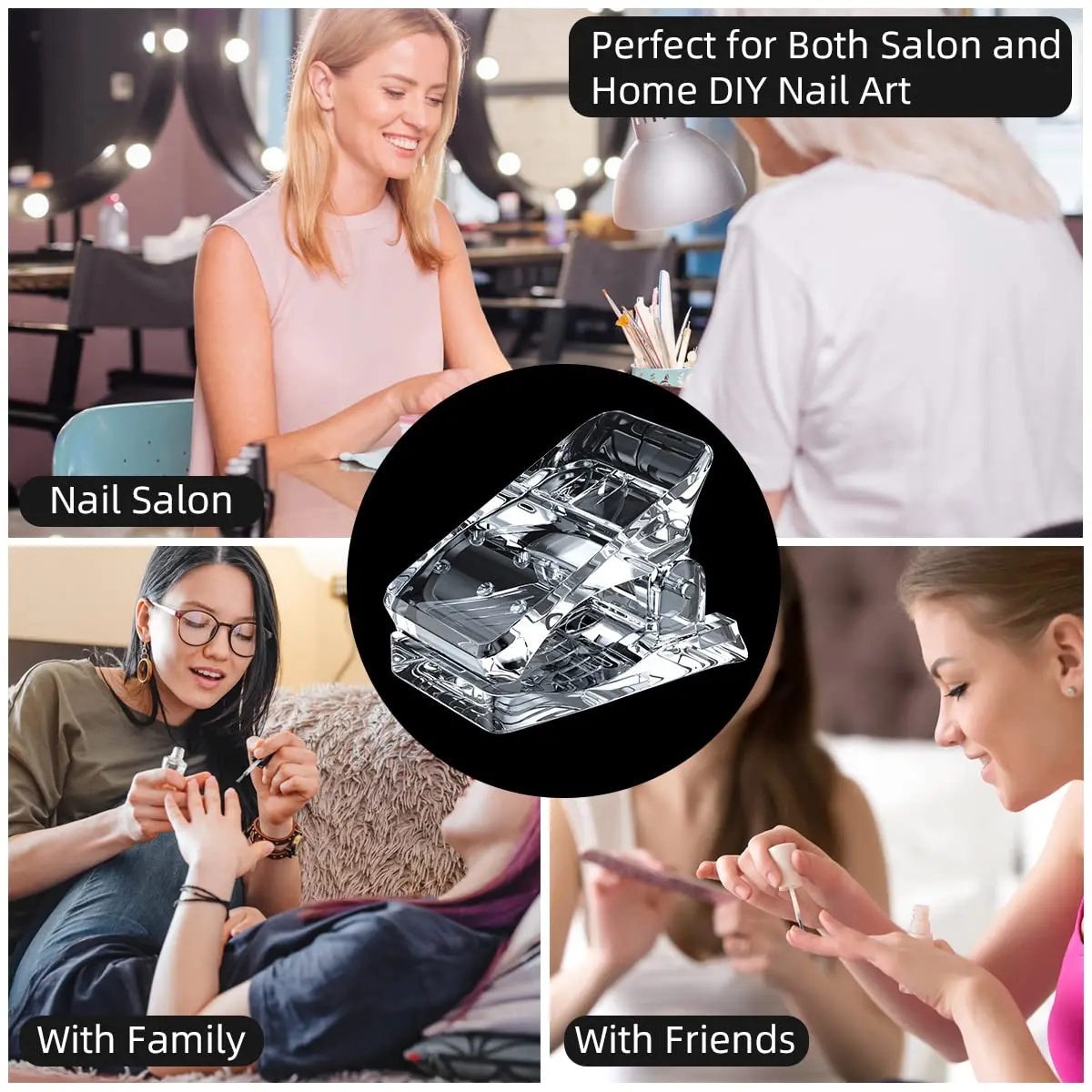 Poly Gel Quick Building Nail Tips Clip Plastic Transparent Finger Extension Builder Finger Extension Clip Nail Tips Clips DIY Ma