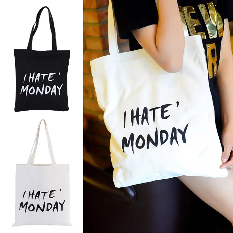 Wholesale Custom Logo Simple Style In Stock Large Storage Fashion Canvas Cotton Shopping Bags For Packing Shoes Clothes